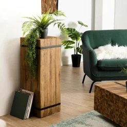 Sellette porte-plante en teck recyclé 46 cm MATT