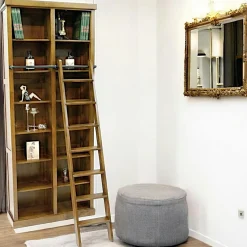 Sellette ronde Hévéa 1 tiroir, double plateaux D54xH65cm MAORI / TRADITION