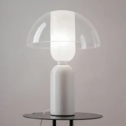 Suspension blanche en verre - sablier & bague noire WINDER