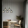 Suspension de table noire design diamant 5 abat-jour ERZIN