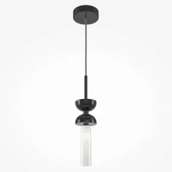 Suspension design blanche – sablier marbre & verre blanc ENID
