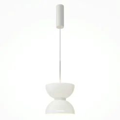 Suspension design blanche – sablier en verre blanc ENID
