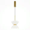 Suspension design dorée – sablier en verre blanc ENID