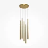 Suspension design dorée LED - 5 tiges verticales AURORA