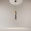 Suspension design grise & or – tige & anneaux gris SOLANA