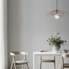 Suspension design métal cuivré filaire forme fleur SINOP