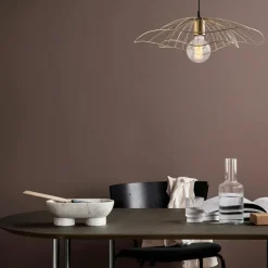 Suspension design métal doré vintage forme fleur SINOP