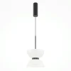 Suspension design noire – sablier en verre blanc ENID
