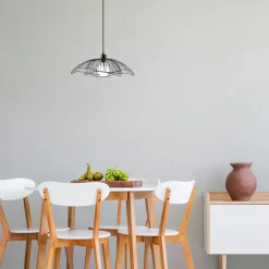 Suspension design noire filaire forme fleur 50 cm SINOP