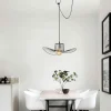 Suspension design noire filaire ondulée, avec anneau SINOP