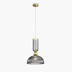 Suspension design verre ambré forme coupole SOLANA