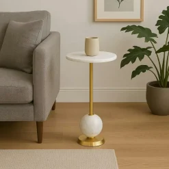 Suspension design verre – cylindre doré et transparent TAVA