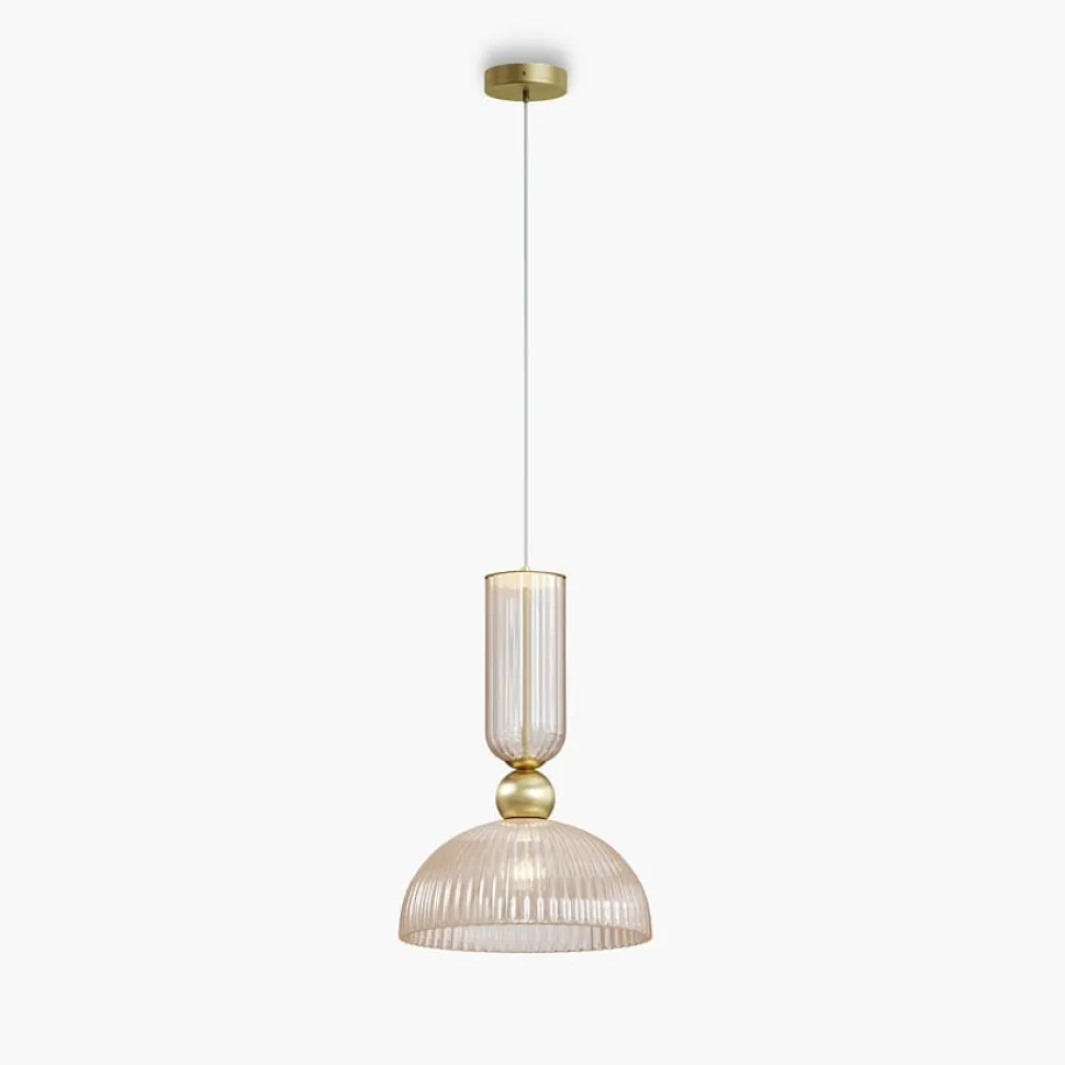 Suspension design verre gris fumé forme coupole SOLANA