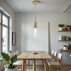 Suspension design – sablier marbre gris & verre blanc ENID