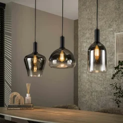 Suspension en verre fumé – 3 formes NOVA