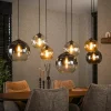 Suspension globe 7 lampes multicolores NOVA