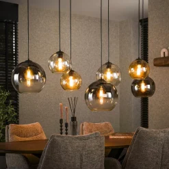 Suspension globe 7 lampes multicolores NOVA