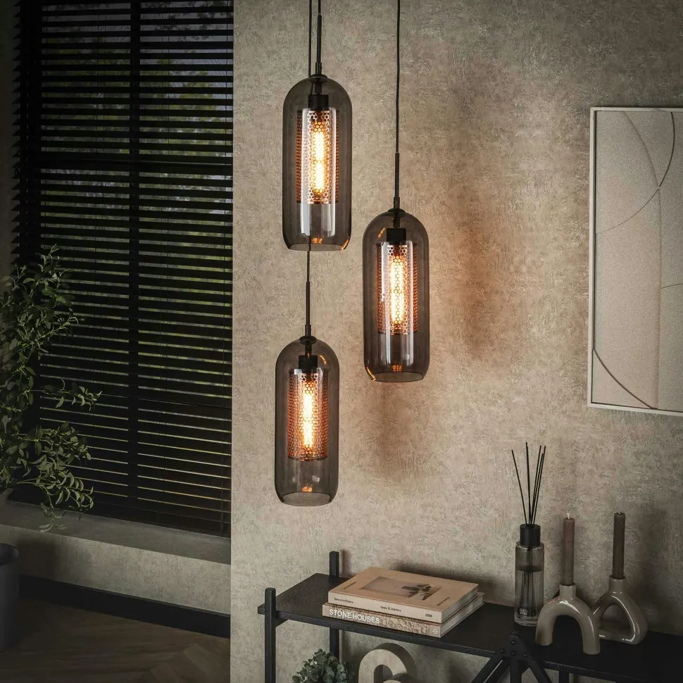 Suspension globe 7 lampes multicolores NOVA