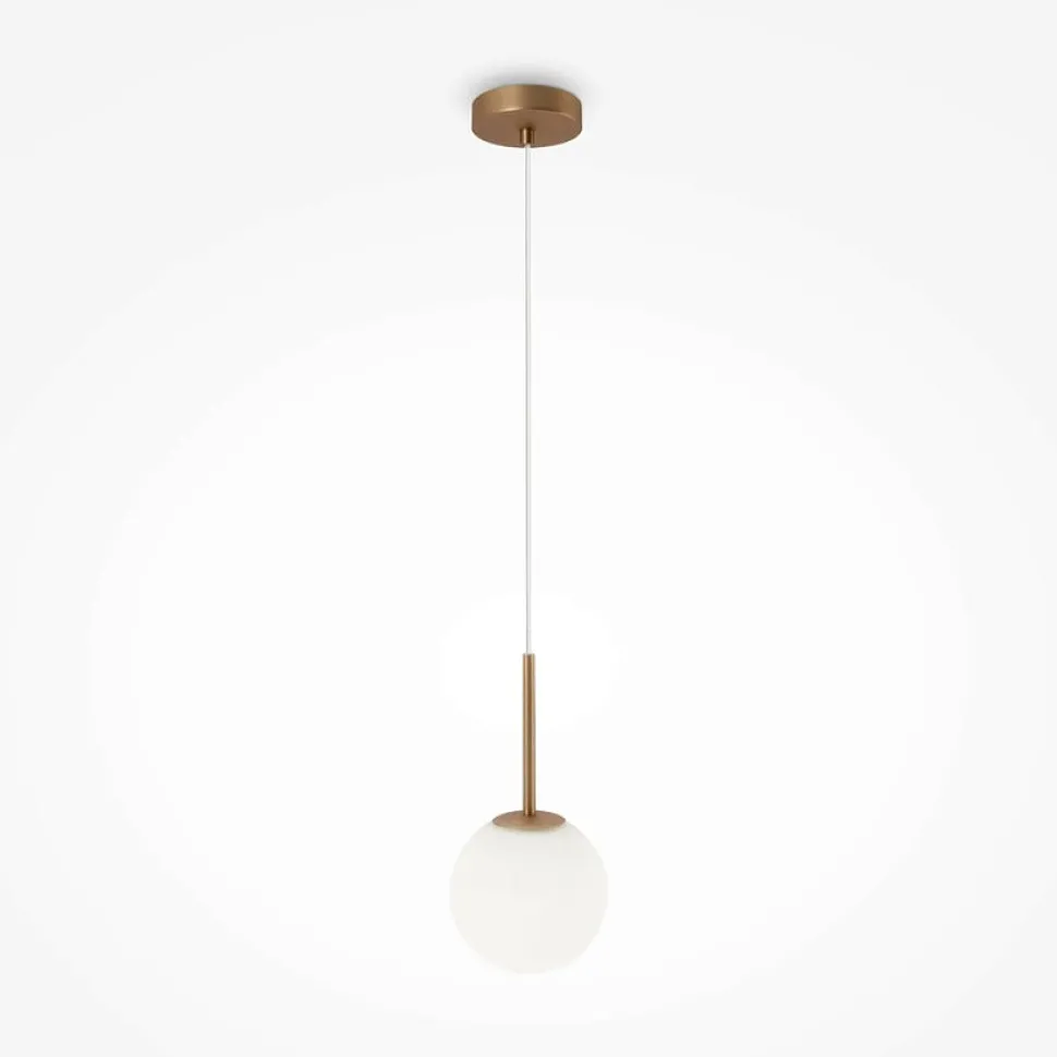 Suspension globe dorée - verre dépoli 15 cm DELTONA