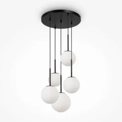 Suspension globe dorée - verre dépoli 18 cm DELTONA