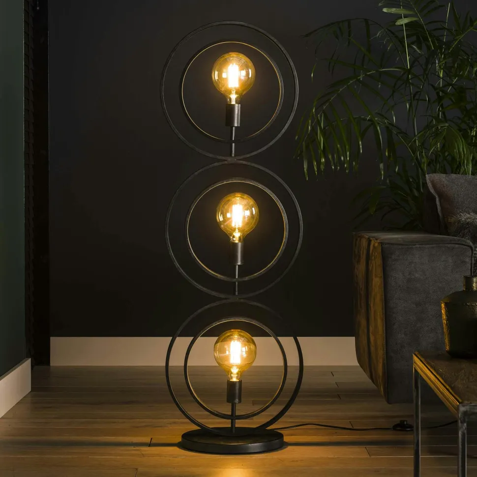 Suspension industrielle 3 lampes anneaux croisés TRIBECA