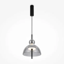 Suspension LED moderne - verre gris silhouette ronde NORA
