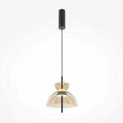 Suspension LED moderne - verre fumé silhouette ronde NORA