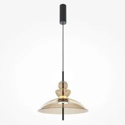 Suspension LED moderne - verre fumé silhouette ronde NORA