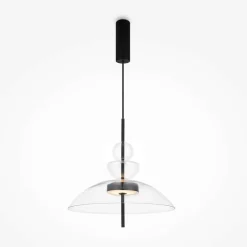 Suspension LED moderne - verre fumé silhouette ronde NORA