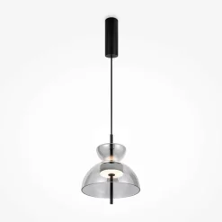 Suspension LED moderne - verre gris silhouette cloche NORA