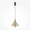 Suspension LED moderne - verre ambré silhouette ronde NORA