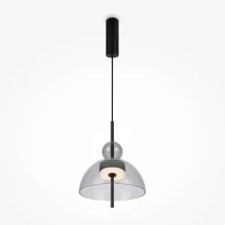 Suspension LED moderne - verre fumé silhouette cloche NORA