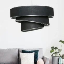 Suspension îlot cuisine – 3 lampes noir et or SILE