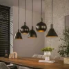 Suspension îlot cuisine 5 abat-jour métal brun TRIBECA