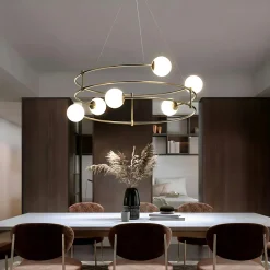 Suspension moderne - 4 globes sur structure spirale DELTONA