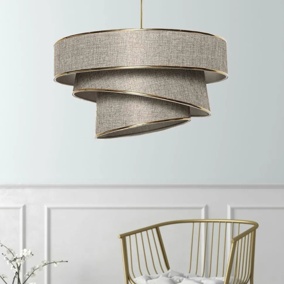 Suspension moderne - double abat-jour sable ZURICH