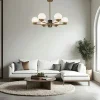 Suspension moderne – 6 globes & marbre noir DELTONA