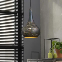 Suspension moderne 1 lampe forme goutte finition couleur cuivre JAVA