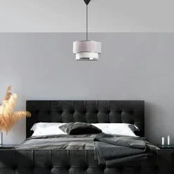 Suspension moderne en tissu - abat-jour bicolore ZURICH