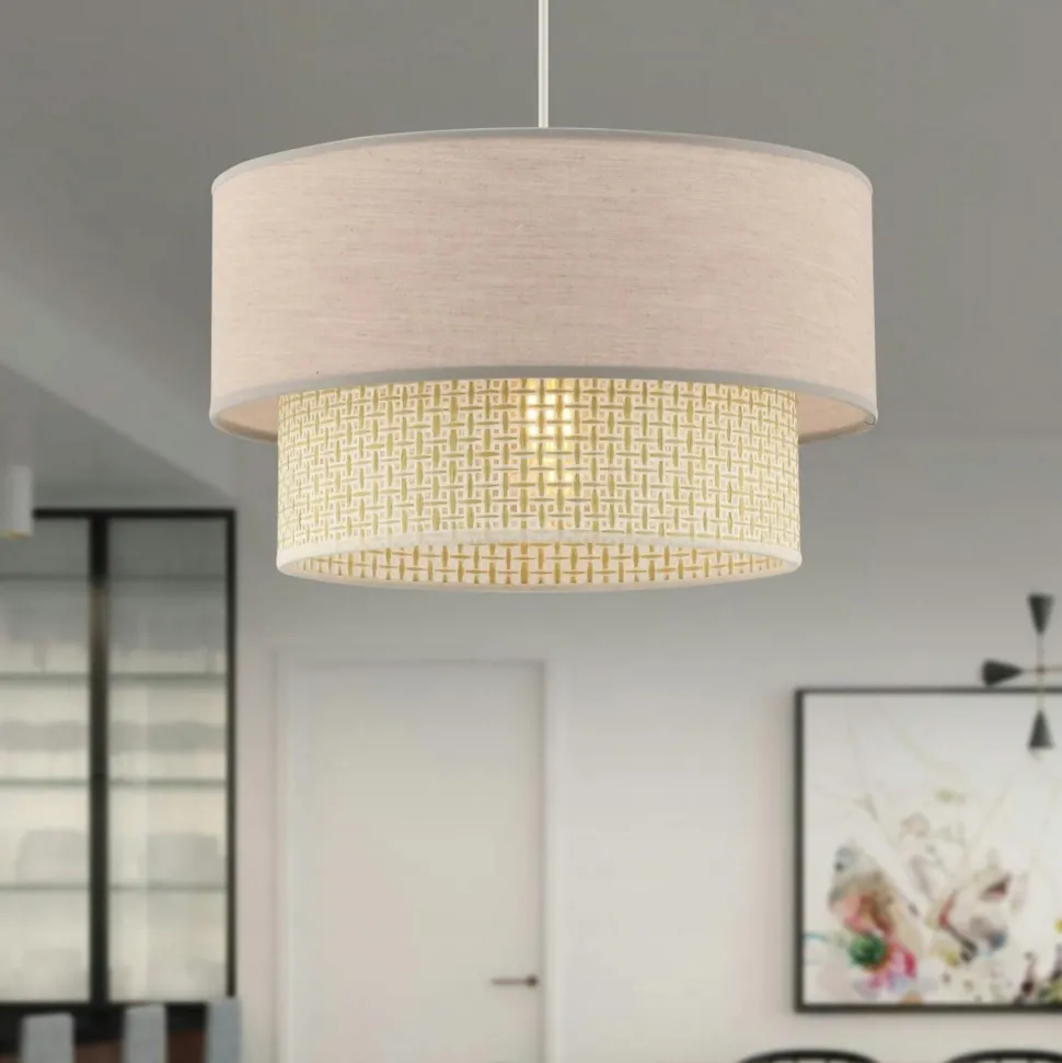 Suspension moderne en tissu – double abat-jour ZURICH