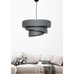 Suspension moderne grise - abat-jour triple ZURICH