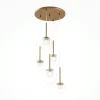 Suspension moderne verre & or - 5 globes en grappe DELTONA