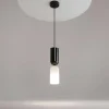 Suspension noire & blanche en verre - forme sablier WINDER