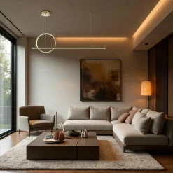 Suspension noire LED – 1 barre verticale design SALEM