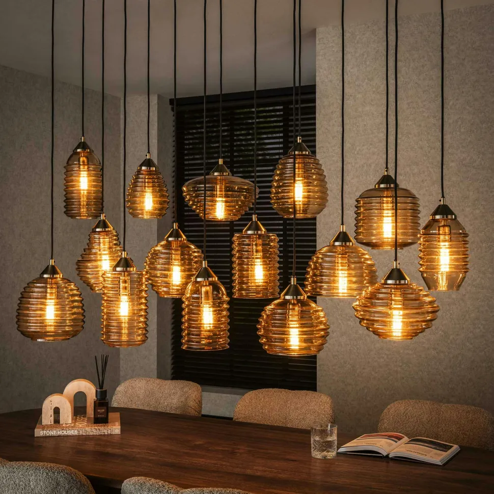 Suspension vintage 7 lampes NOVA