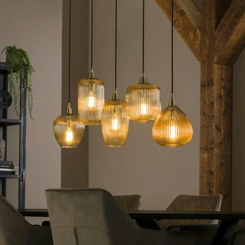 Suspension vintage multiple 5 lampes NOVA