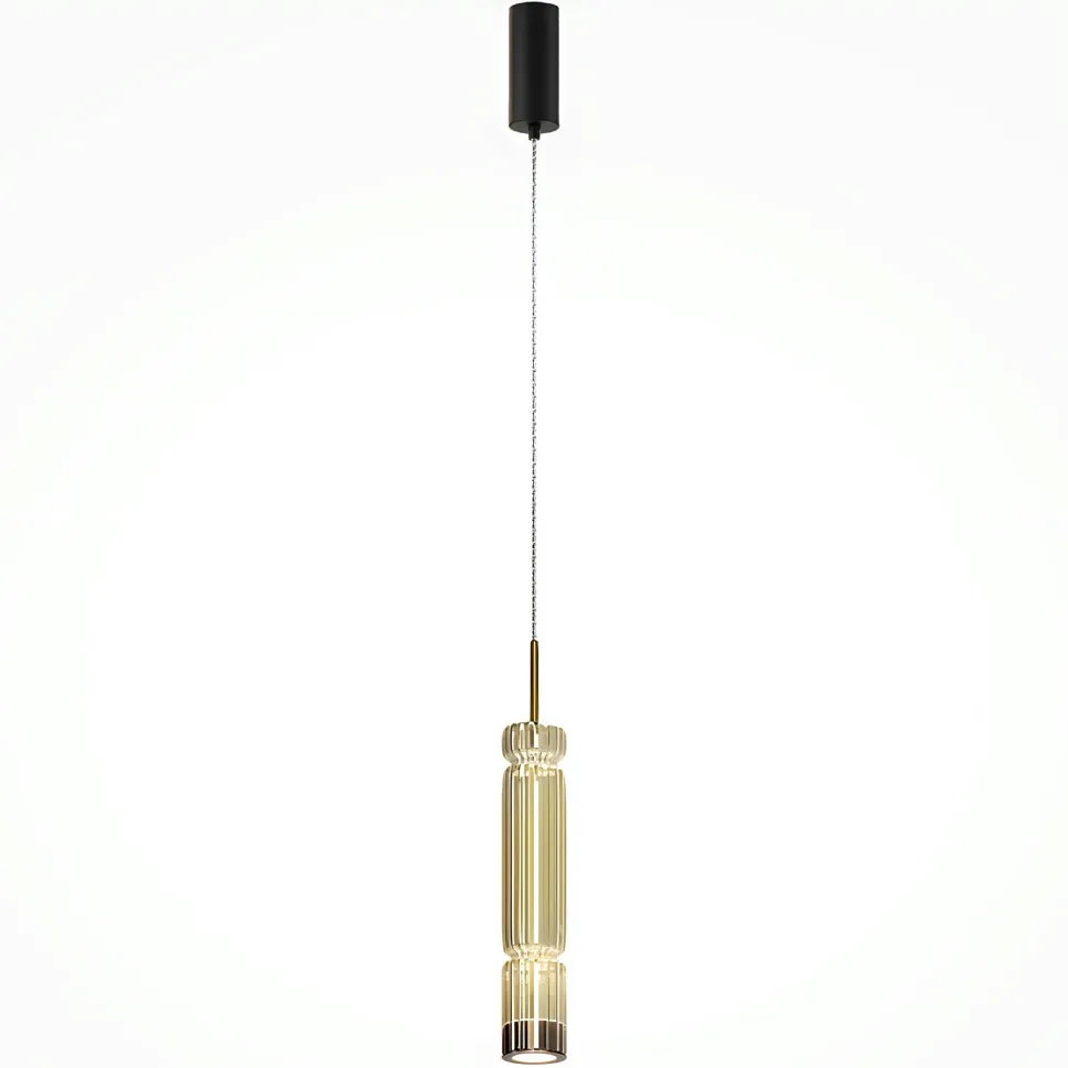 Suspension design LED – abat‑jour verre taillé gris SOLANA