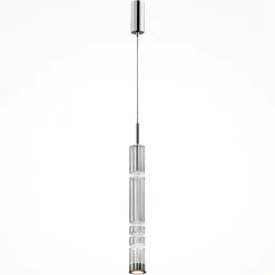 Suspension design LED – abat‑jour verre taillé SOLANA
