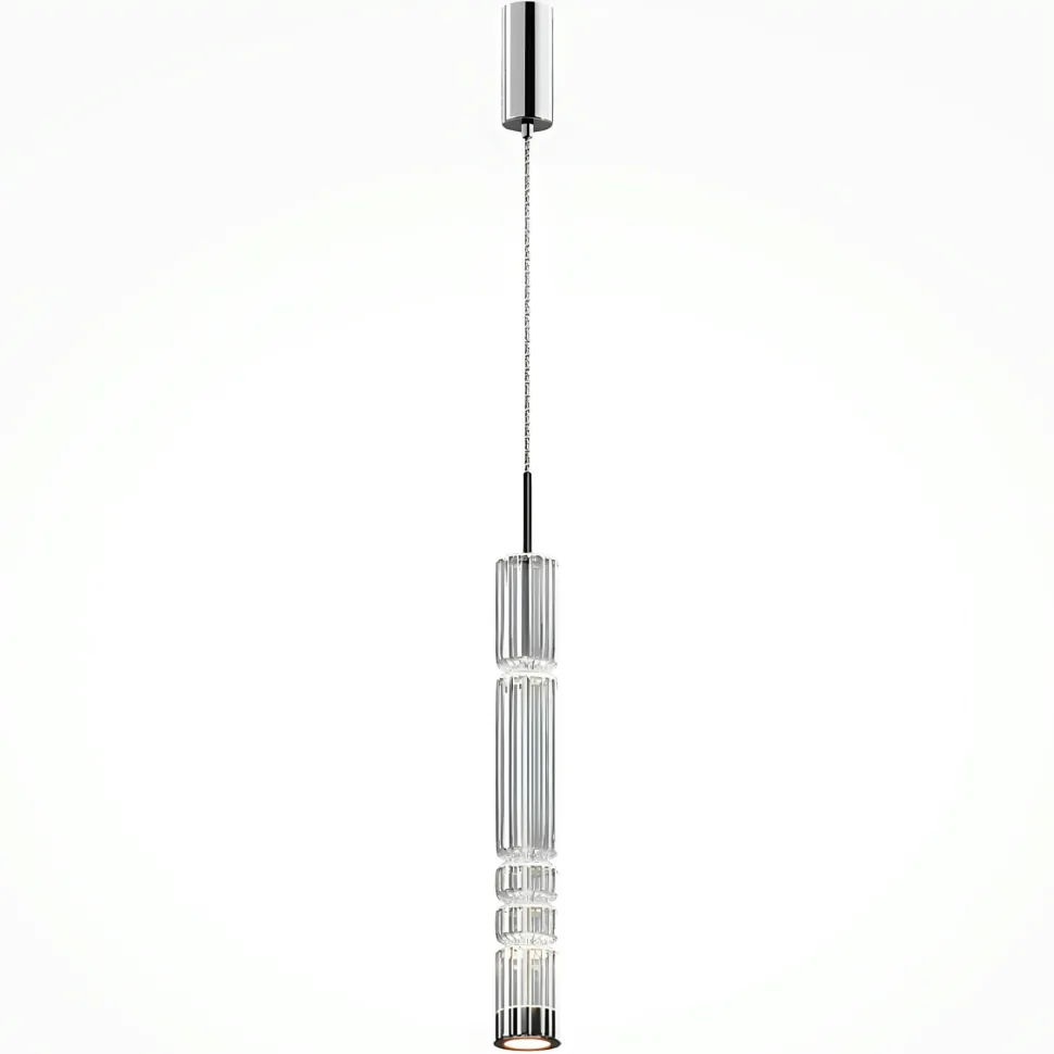 Suspension design LED – abat‑jour verre taillé SOLANA
