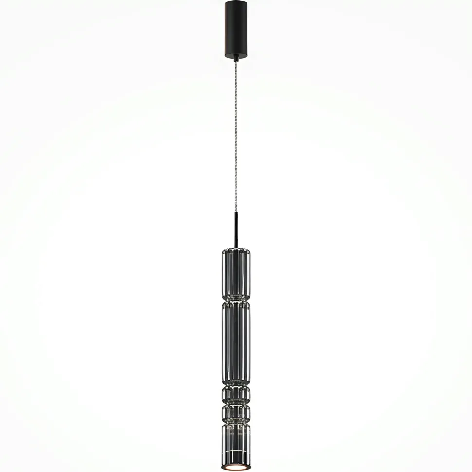 Suspension design LED – abat‑jour verre taillé SOLANA